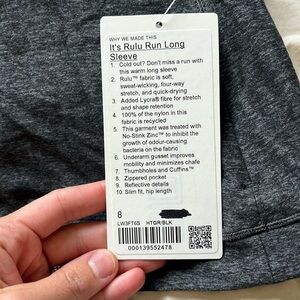 Lululemon | Run long sleeve size 8